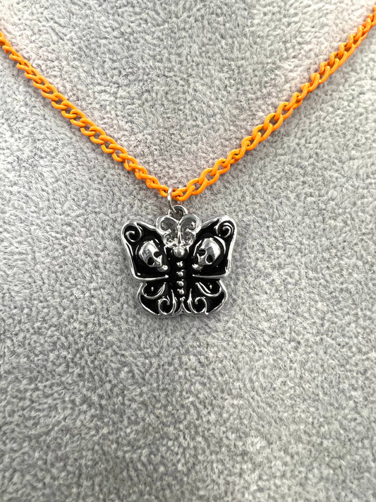 Halloween Butterfly Skull Necklace