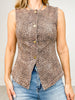 Animal Print Button Down Vest