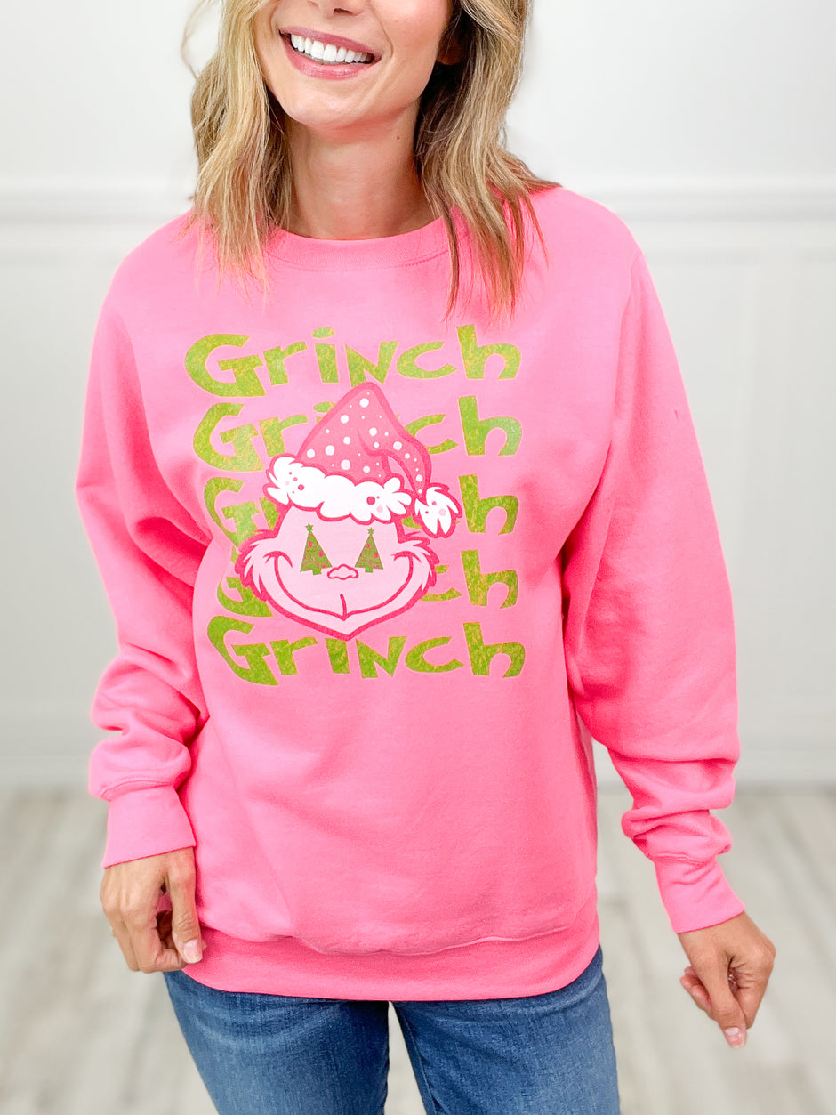 Christmas Grouch Pink Sweatshirt Top