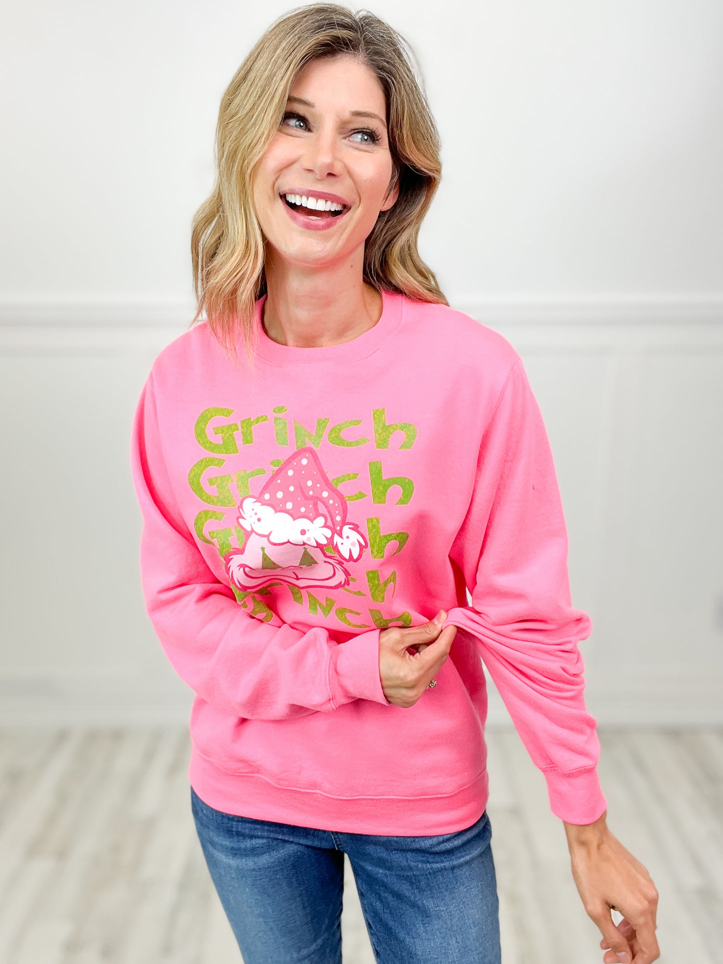 Christmas Grouch Pink Sweatshirt Top