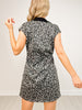 Half Zip Leopard Print Mini Dress