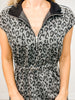 Half Zip Leopard Print Mini Dress