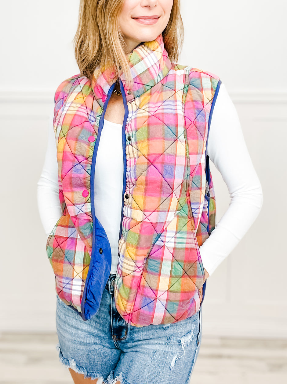 SEAM POCKETS WINDBREAKER QUILTED VEST