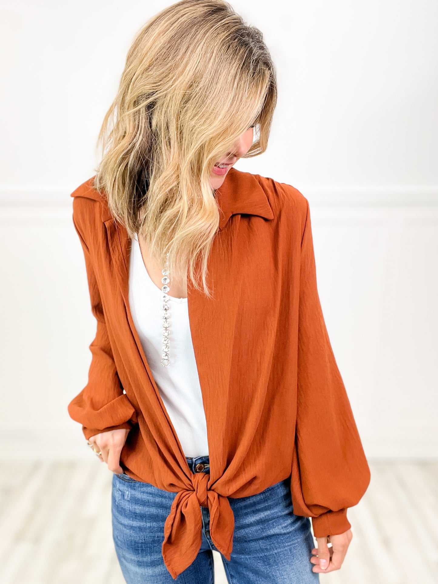 Loose Fit Front Tie Top