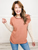 Mini Waffle Color Block Pullover Sweater