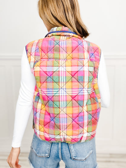 SEAM POCKETS WINDBREAKER QUILTED VEST