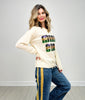 Mardi Gras Sequin Letter Knit Top