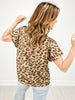 Leopard Print Short Sleeve Knit Top