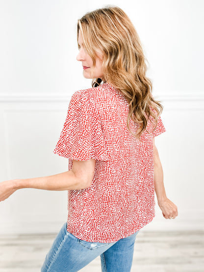 Daydreams Print Short Butterfly Sleeves Top