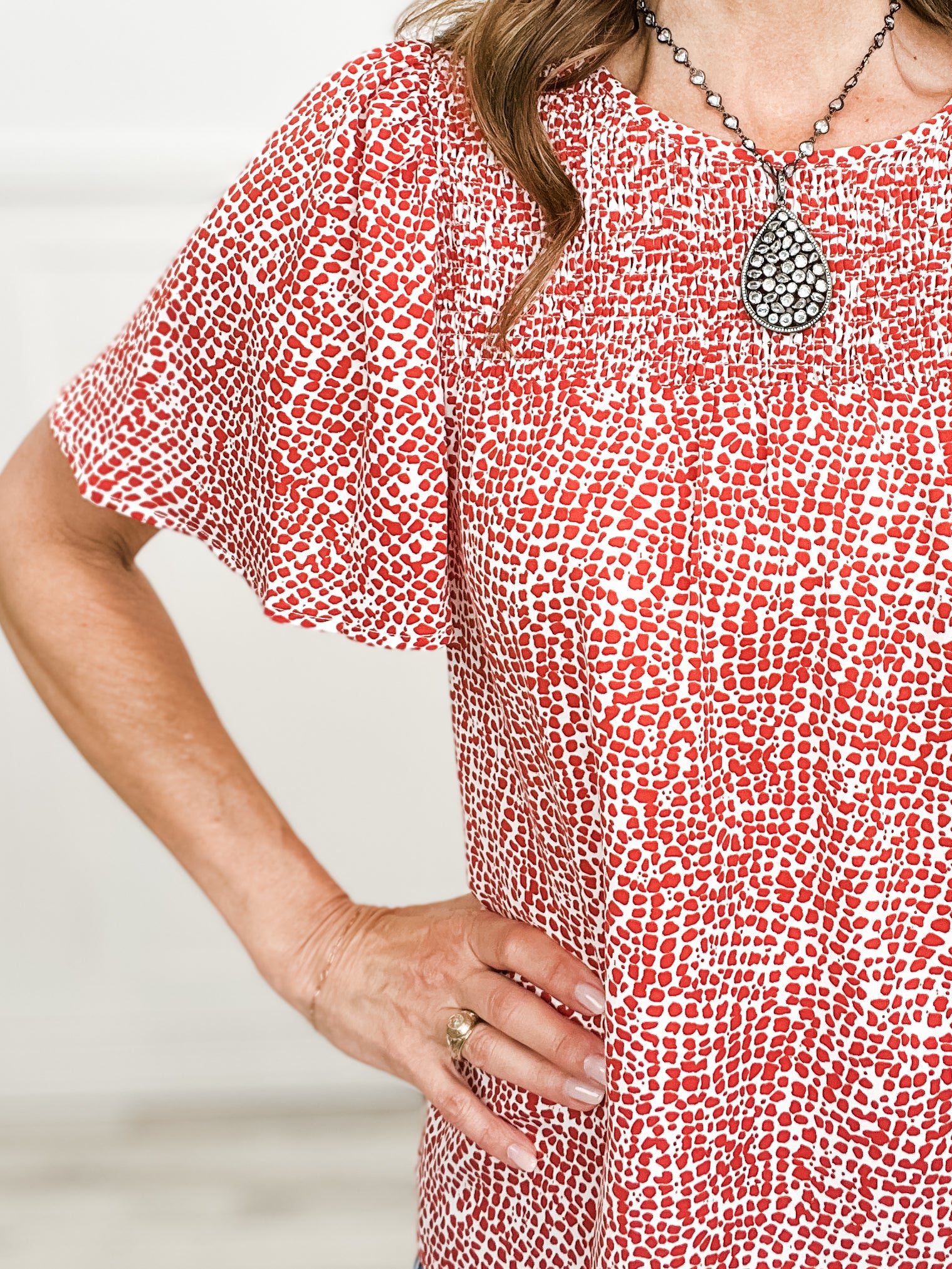 Daydreams Print Short Butterfly Sleeves Top