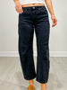 Black High Rise Barrel Denim Pants