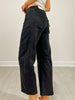 Black High Rise Barrel Denim Pants
