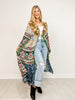 V-Neck Multi Print Long Sleeve Maxi Dress