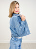 Button Down Cropped Denim Jacket