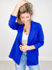 Magic 3/4 Length Ruching Sleeve Blazer in French Royal