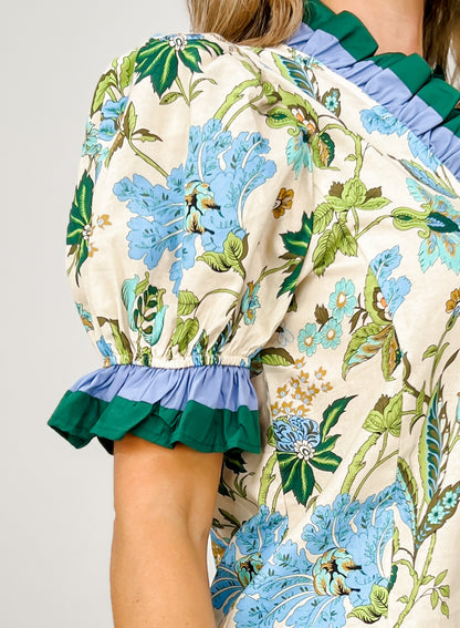 Floral Print Puff Sleeve Top