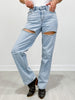 Judy Blue RHINESTONE COWGIRL High Rise Rigid Magic Rhinestone Slit Straight Leg Jeans