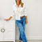 Mid Rise Ankle Jeans With Print Detail