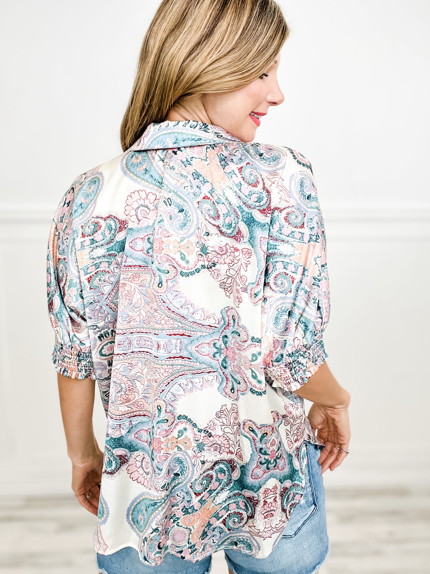 Talking Sweet Paisley Print Dolman Sleeve Top