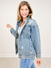 Med Wash Distressed Classic Denim Jacket