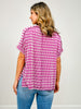 Raised Rib Striped Exposed Seam Top