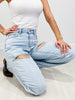 Judy Blue RHINESTONE COWGIRL High Rise Rigid Magic Rhinestone Slit Straight Leg Jeans