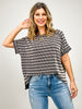 Raised Rib Striped Exposed Seam Top