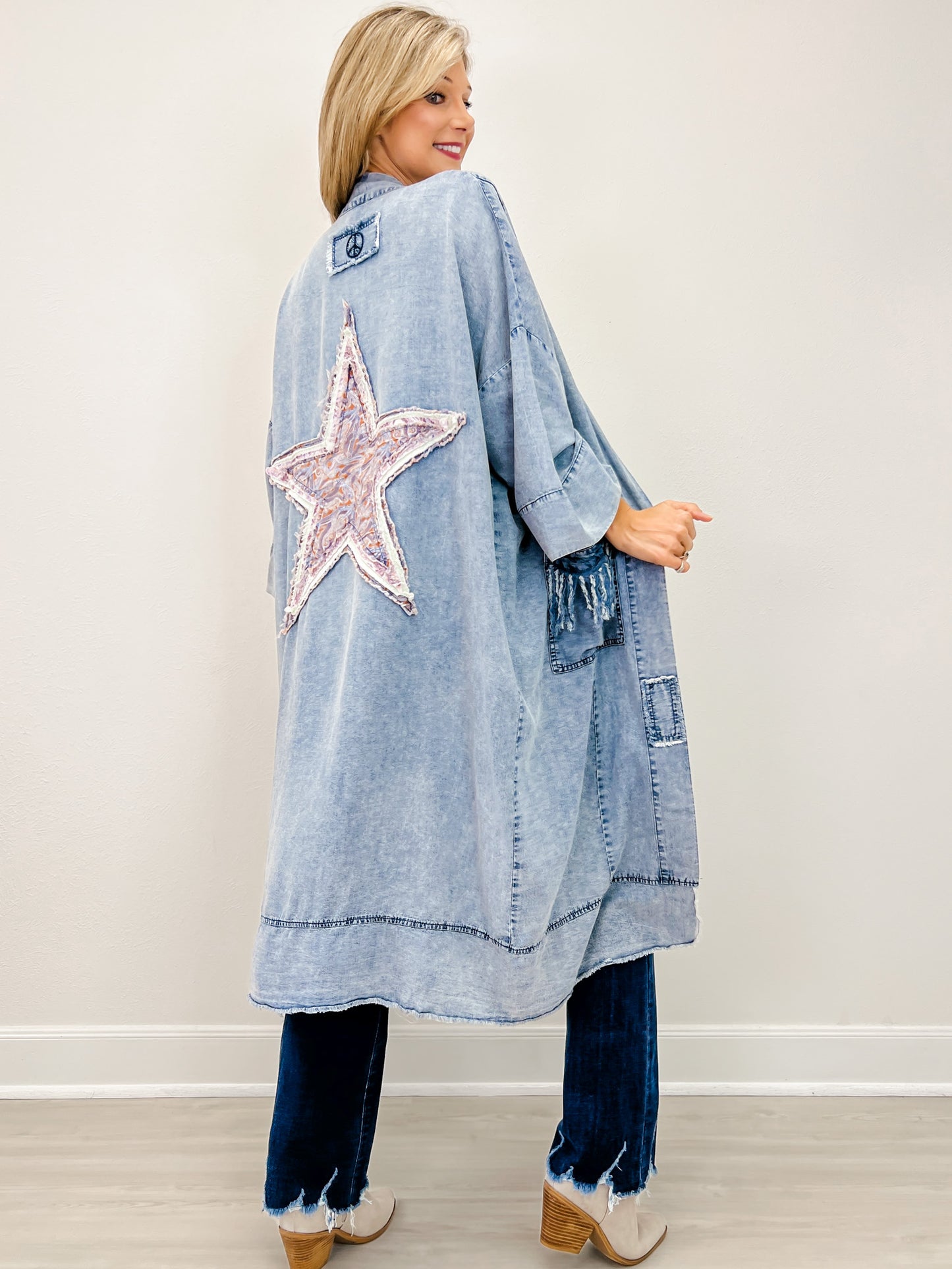 Star Patchwork Duster Jacket