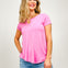 Flowy Round Hem Rayon Short Sleeve Top - GRP A