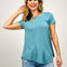 Flowy Round Hem Rayon Short Sleeve Top - GRP A