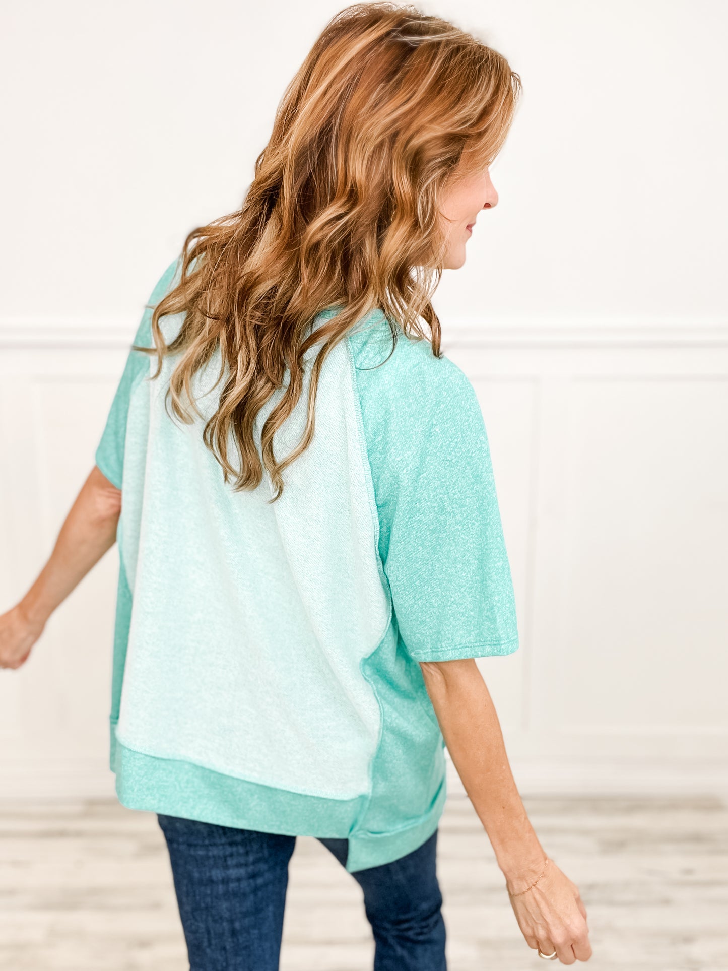 CP FRENCH TERRY REVERSE BLOCK TOP