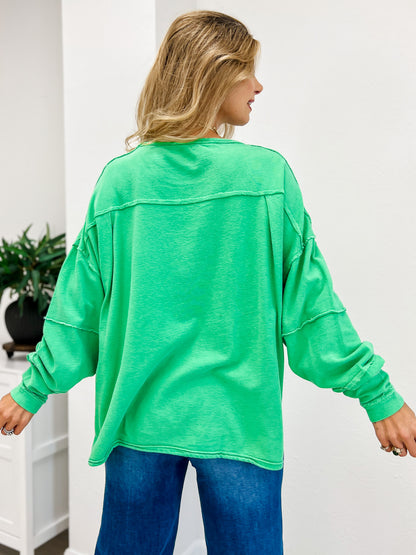 Classic Cotton Oversized Long Sleeve Top