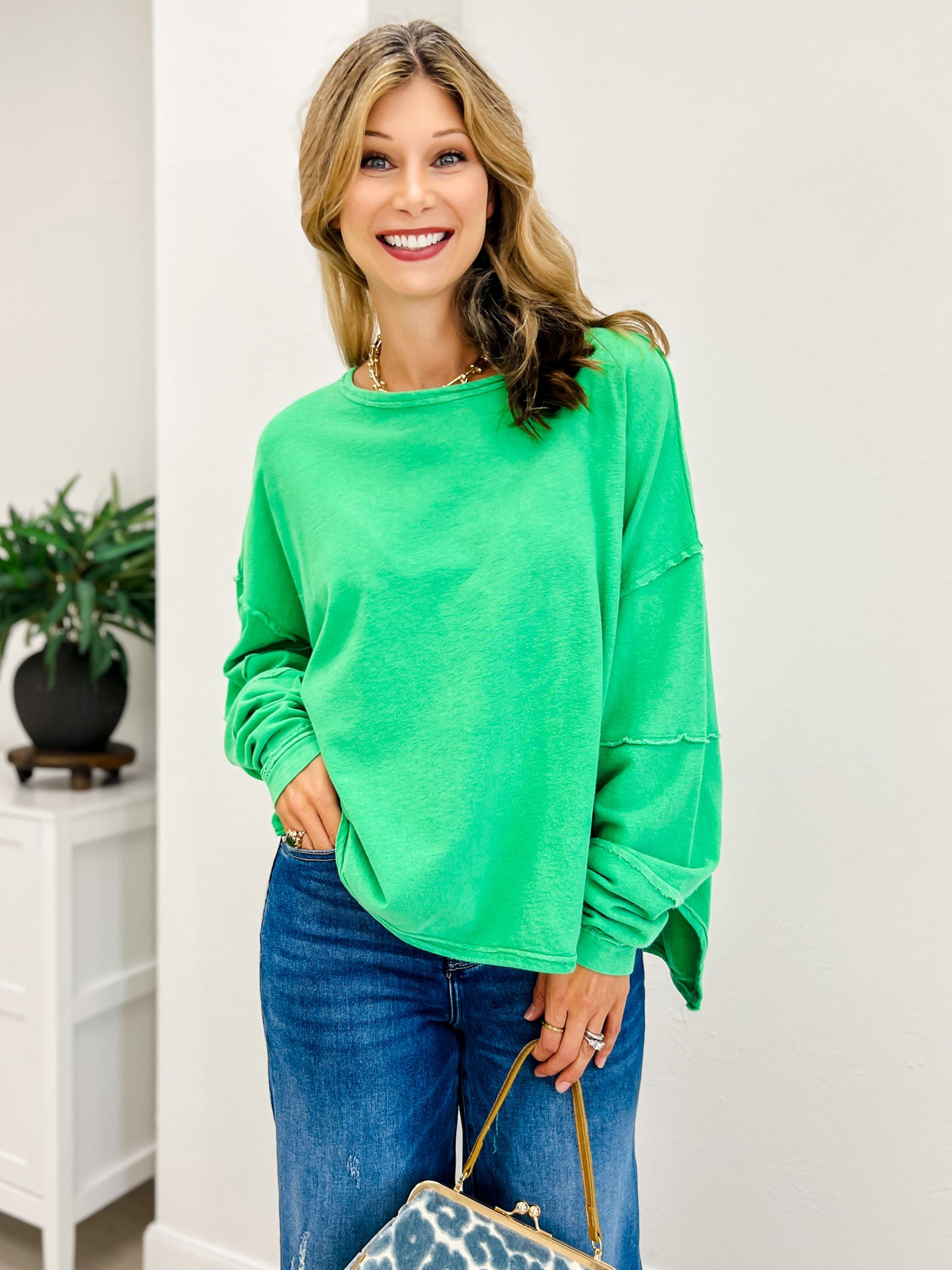 Classic Cotton Oversized Long Sleeve Top