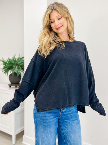 Classic Cotton Oversized Long Sleeve Top