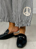 Peace Sign Pinstripe Palazzo Pants