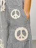 Peace Sign Pinstripe Palazzo Pants