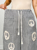 Peace Sign Pinstripe Palazzo Pants