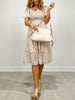 Floral Print Square Neck Smocked Midi Dress