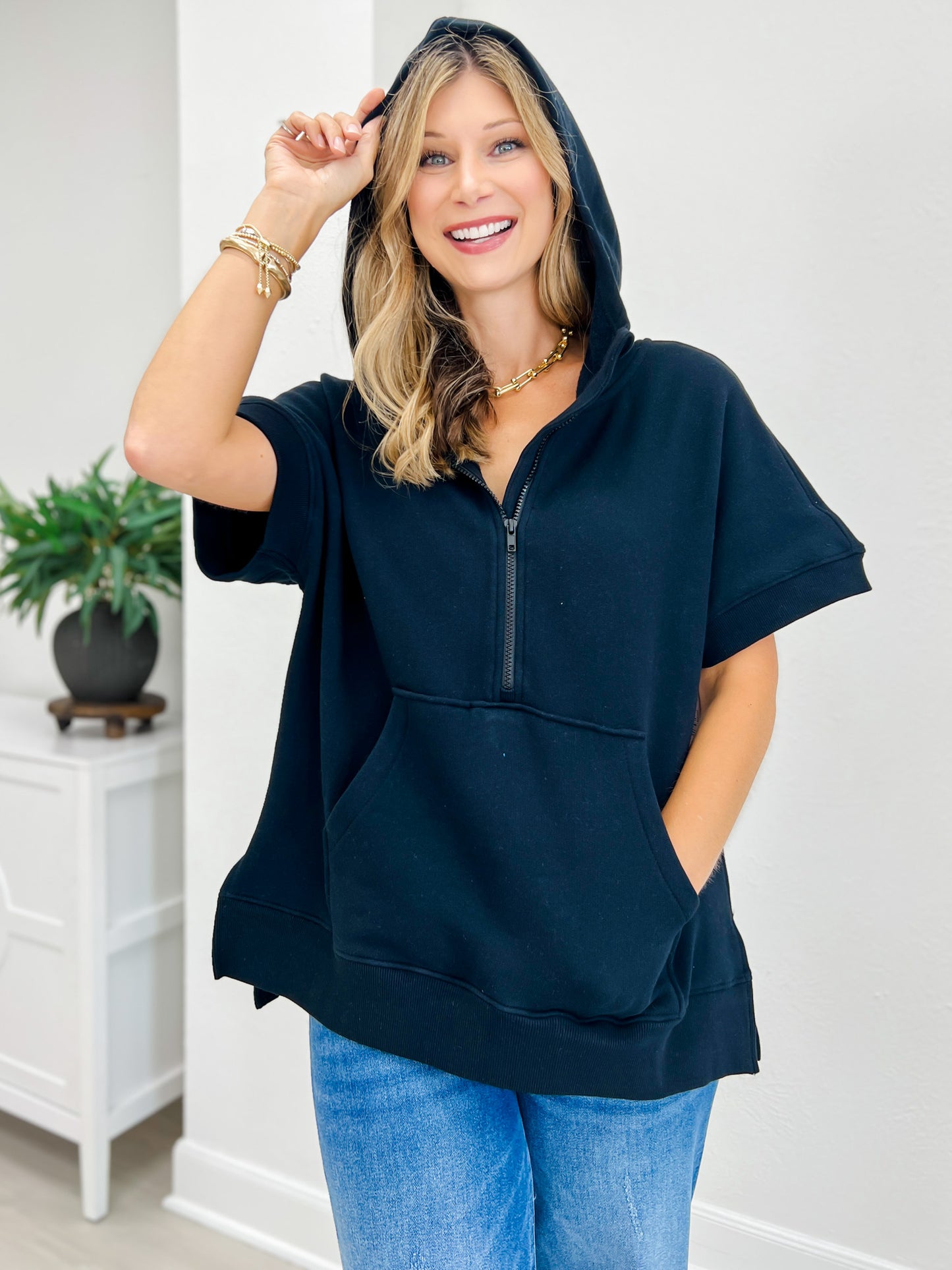 Malibu Summit Short Sleeve Half-Zip Hoodie