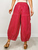 Lightweight Soft Denim Strip Wide Barrel Pants