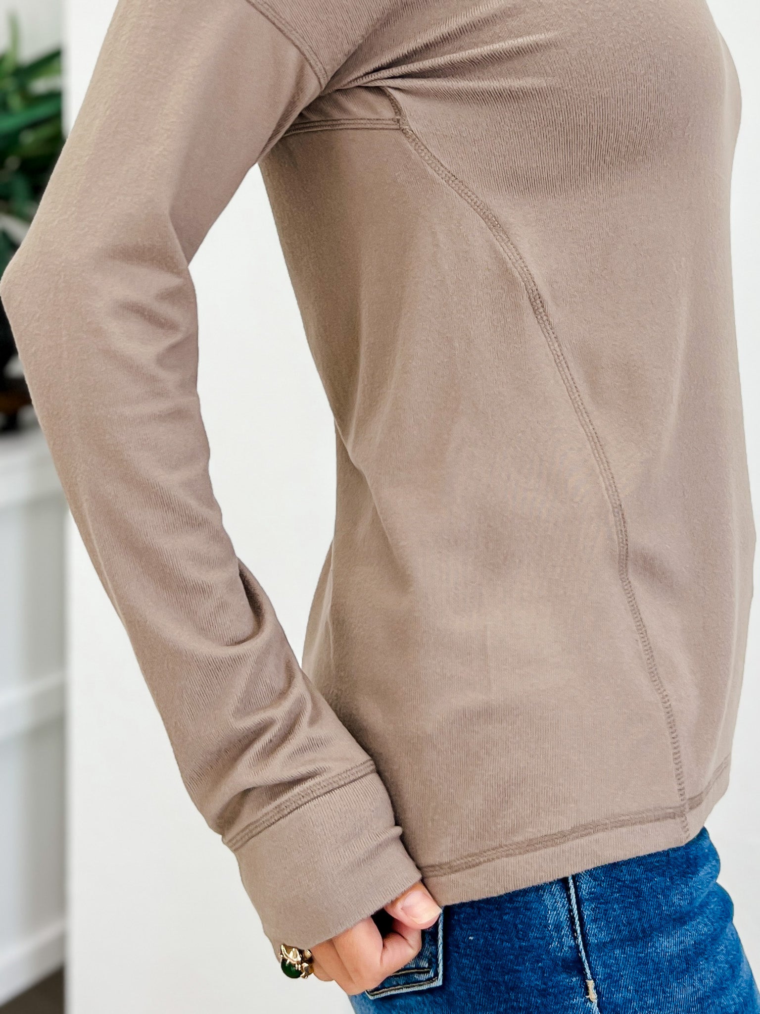 Brushed Crew Neck Long Sleeve Top