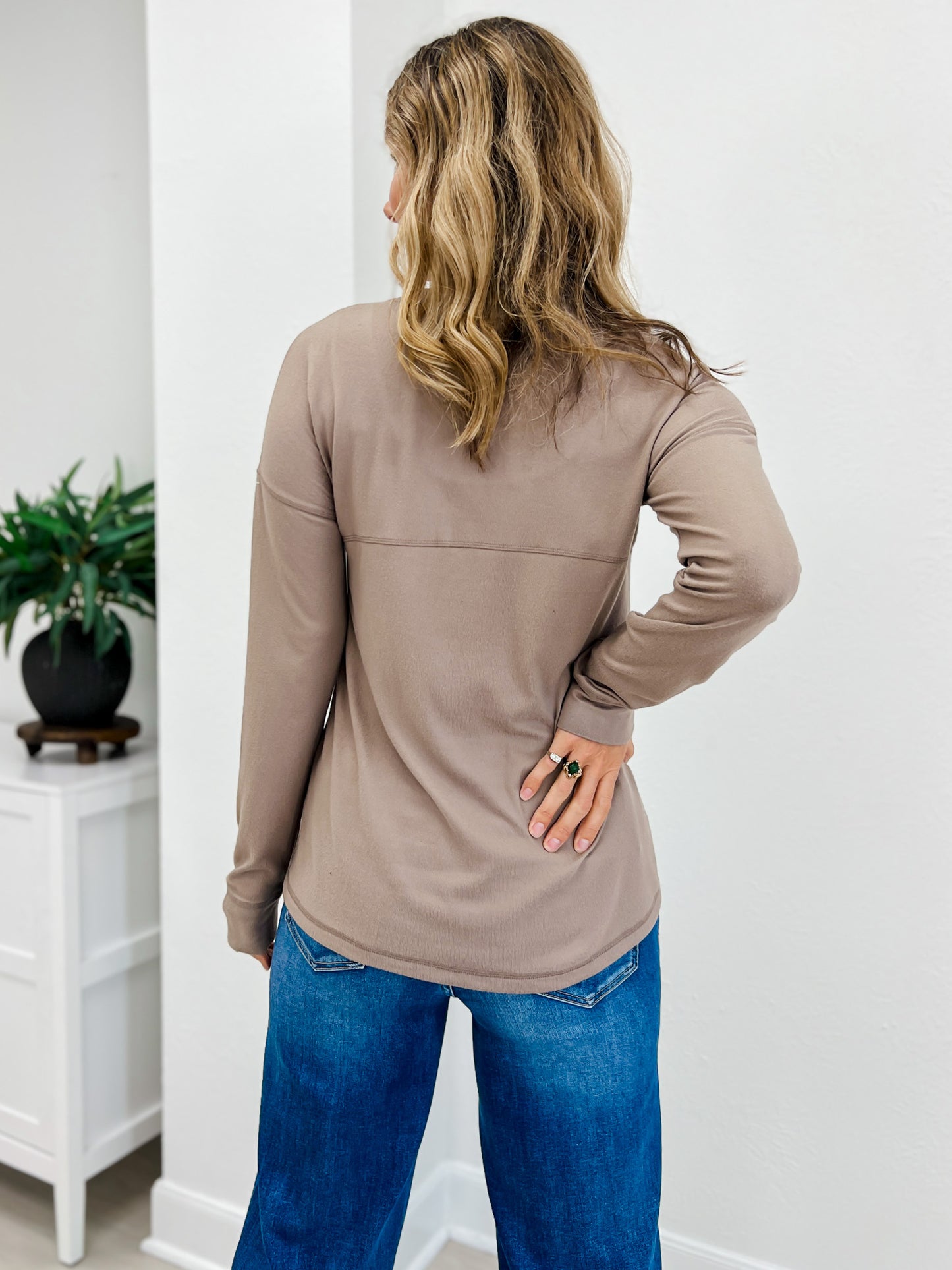 Brushed Crew Neck Long Sleeve Top