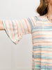 Harmony Horizon Striped Thermal Knit Top with Ruffled Cuffs