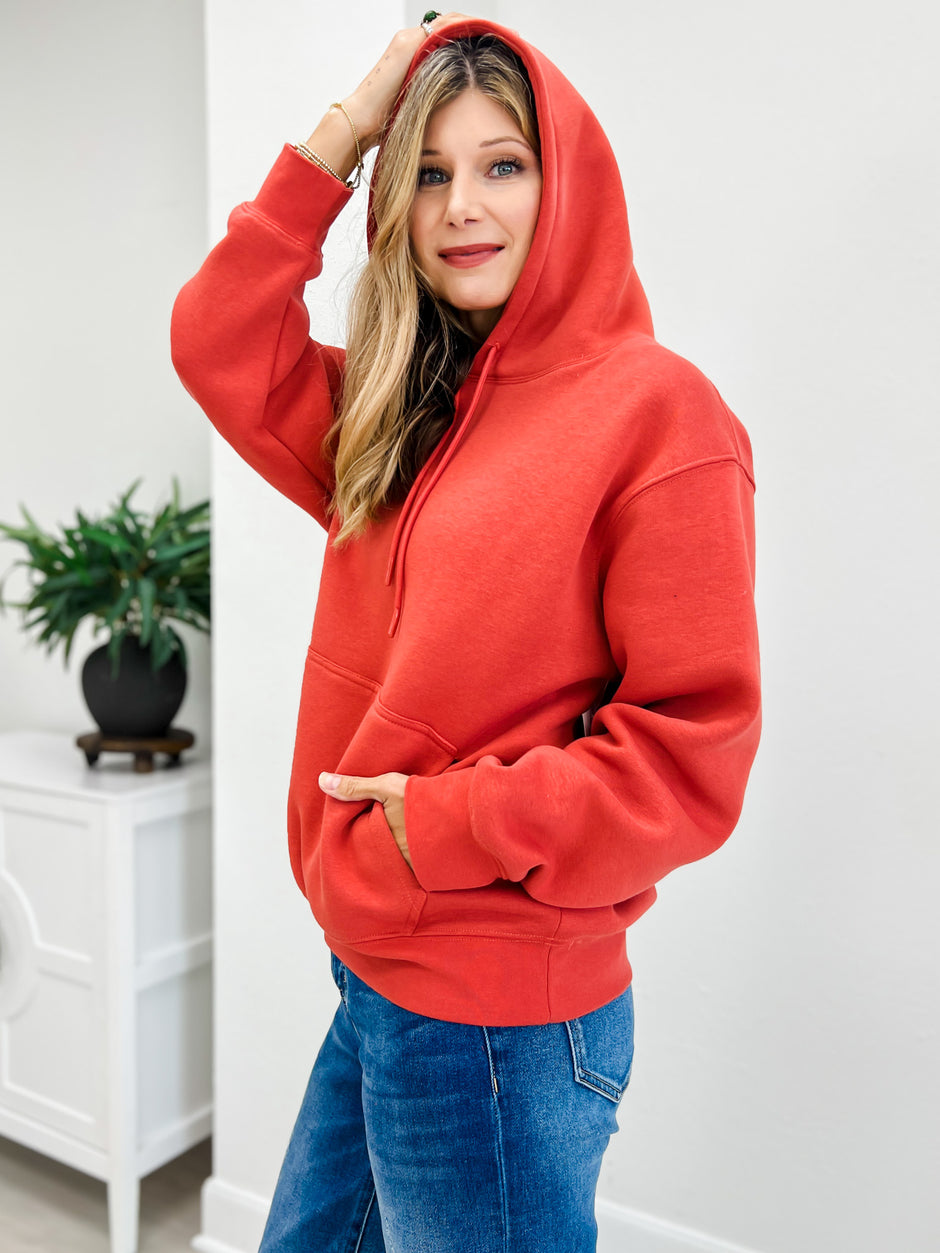 Cotton Blend Drop Shoulder Hoodie