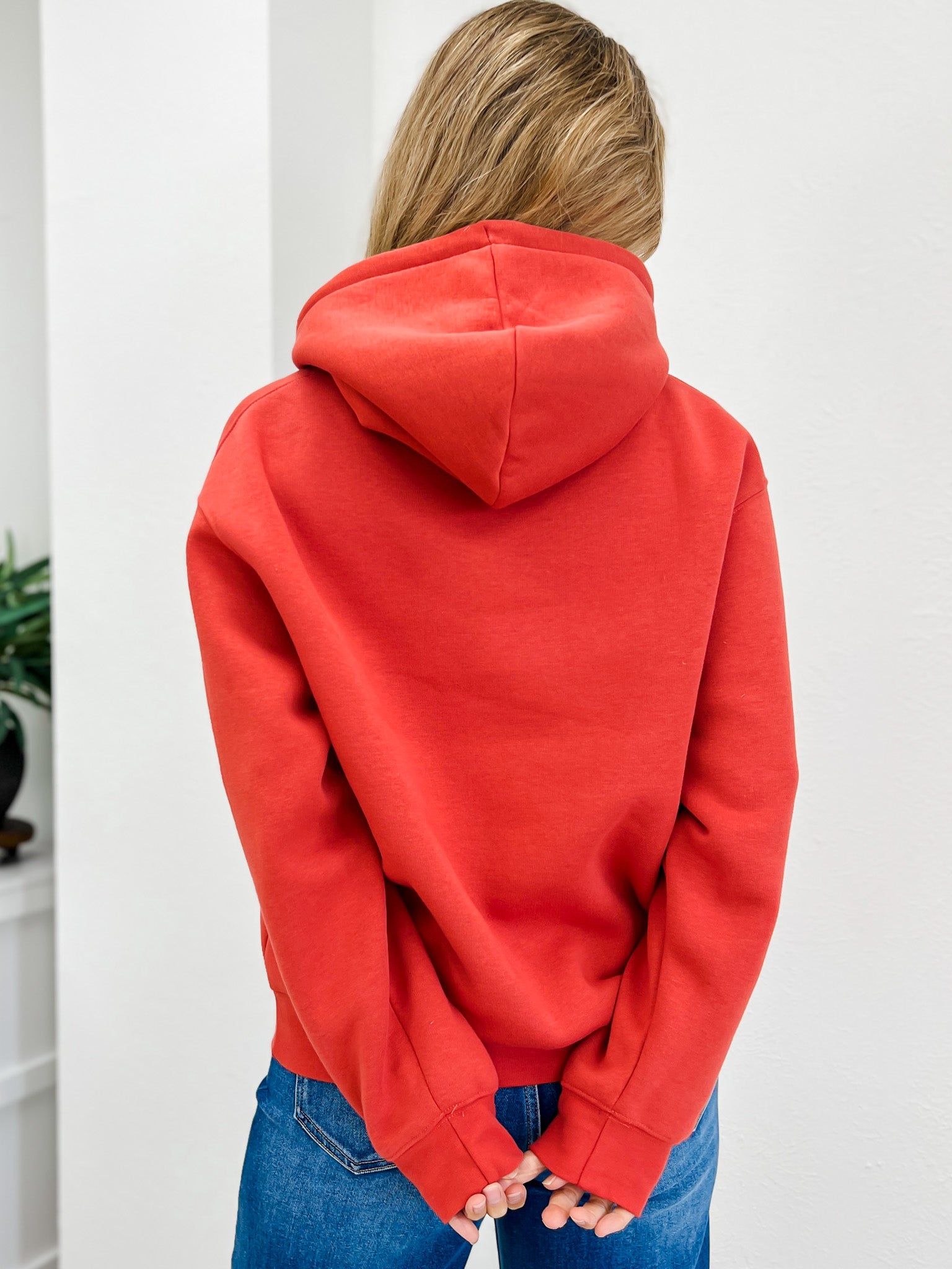 Cotton Blend Drop Shoulder Hoodie