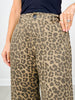 Animal Print Trouser Pants with Button Closure