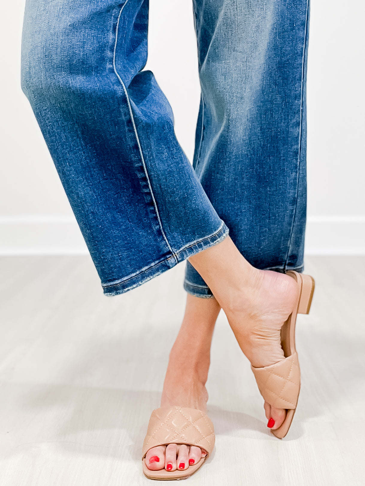 Judy Blue KICKIN IT High Rise Utility Pocket Crop Wide Leg Jeans