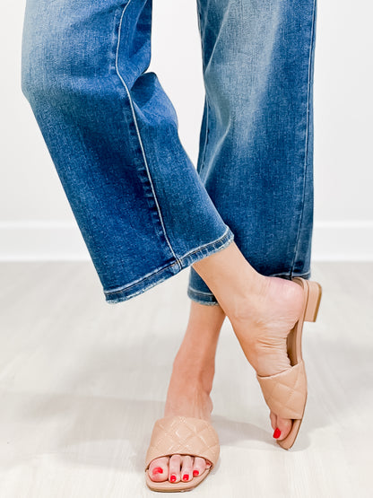 Judy Blue KICKIN IT High Rise Utility Pocket Crop Wide Leg Jeans