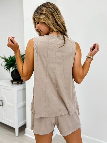 The Dreamer Sleeveless Top With Matching Shorts Set