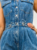 Denim Washed Sleeveless Button Down Romper